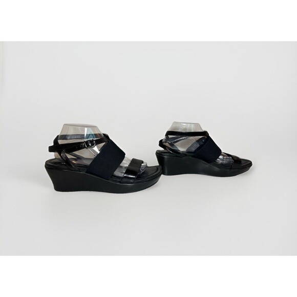 DANSKO Addison Wedge Strappy Black Patent Leather Sandals Women US 10.5-11 EU 41 - Picture 4 of 14